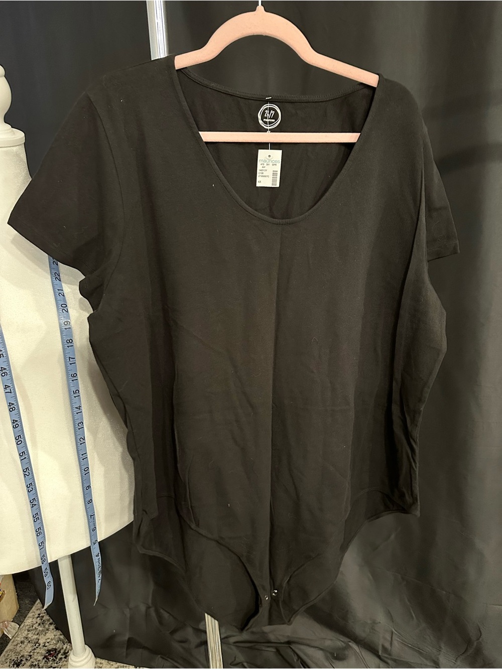 Maurices Black Scoop Neck Short Sleeve Bodysuit NWT